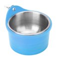 thumbnail image 2 of Comedero para loros y pájaros, taza de alimentación de agua y alimentos de fácil instalación para suministros para mascotas (azul), 2 of 5