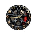 thumbnail image 1 of DimyFew Horloge Murale Ronde Silencieuse avec Design de Roue Vintage en Bois et PP, Pendule Décoratif Moderne, Facile à Installer, Convient pour Chambre, Salon, Bureau 20cm, 1 of 8