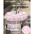 thumbnail image 5 of Outdoor Tablecloth with Umbrella Hole for Patio/Picnic/Party/Camping, Pink White Ombre Waterproof Table Cloth Round Cover Washable, Modern Romantic Ethnic Boho Tie Dye Dia 60", 5 of 7