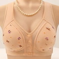 thumbnail image 2 of Women's Front Closure Bras Plus Size Floral Print Full Coverage Support Bra Beige Size 38, 2 of 3
