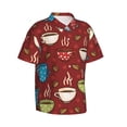 thumbnail image 2 of Bixox Men's Hawaiian Shirts Men's Coffee Cups Print Short-Sleeve Shirt-3X-Large, 2 of 8
