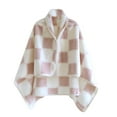 thumbnail image 2 of Fewfanhot Women's Winter Plaid Flannel Shawl Blanket Wrap Generous Size for Cozy Evenings and Comfort Home Wear, 2 of 3