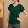 thumbnail image 2 of Summer Fashion Oversize Shirts for Womens Solid Color Casual Bate Sleeve Round Neck Short Sleeved Top, 2 of 8