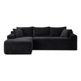 thumbnail image 4 of Leumius 106.3" Cloud Modular Sectional Sofa Couch with L-Shape Chaise,Modern Minimalist Upholstered Couches for Living Room Bedroom No Assembly Required Black-L, 4 of 9