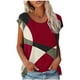 thumbnail image 1 of Elegante mujer elegante manga corta cuello redondo impreso camiseta blusa suelta Tops OAVQHLG3B Store lin121212, 1 of 4