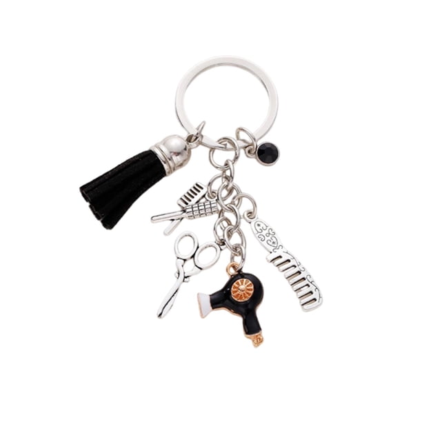 Tijeras para Secador de Pelo, Recortadora de Pelo, Peine, Peluquero Creativo, Corte de Pelo Llavero Peluquero Regalos