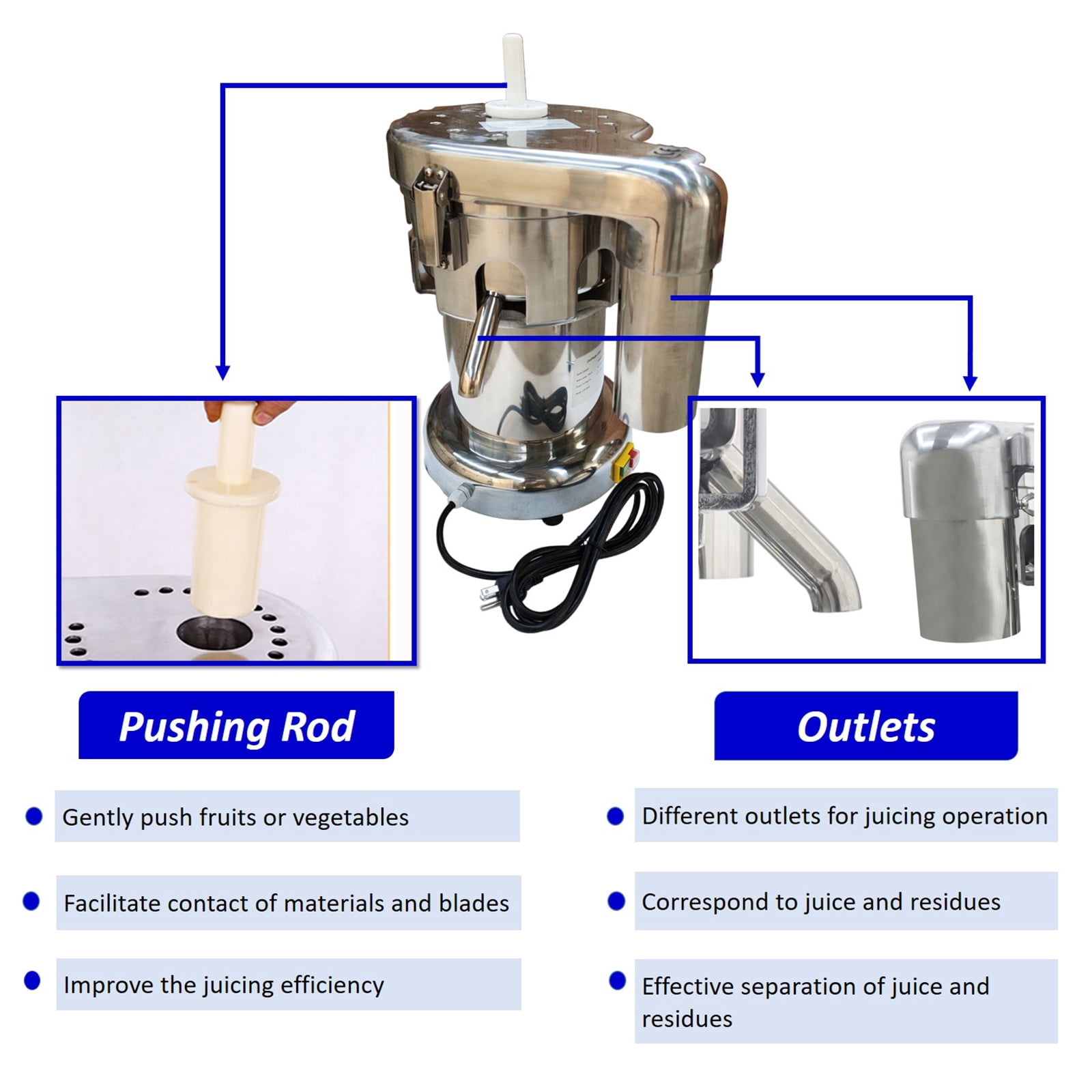 Fruit Vegetable Juicer Centrifugal Juice Extractor Cold Press Juicer Machine 5-10Kg/Min