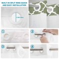 thumbnail image 3 of No Hook Shower Curtain with Built-in Rings - Moss Green White Geometric Washable Waterproof Fabric Bathroom Curtains for Hotel,Rentals, Stall 36 X 78 Inch , Minimalist Morocco Pattern, 3 of 9