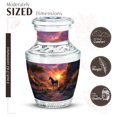 thumbnail image 2 of JAGASY Unicorn Small Urn for Mother, Purple Urns for Human Ashes Keepsake, Sunset Forest Trees & Mountain Decorative Urns for Parents, Funeral Urn for Father, (3 Inch), 2 of 7