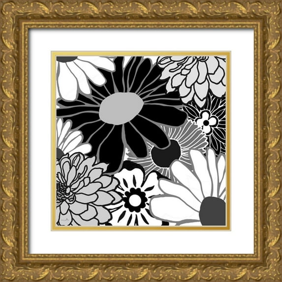 Sophie 6 12x12 Gold Ornate Wood Framed with Double Matting Museum Art Print Titled - Flower Power