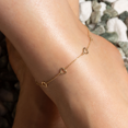 thumbnail image 2 of 14K Yellow Gold Heart Love Anklet, 2 of 4