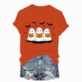 thumbnail image 5 of Towmus Women Halloween Shirt Ghost Reading Books Graphic Crew Neck Short Sleeve T-Shirts Tops, 5 of 7