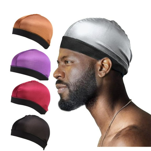 5 Pieces Wave Cap, Silk Stocking Wave Caps for 360 Waves, Silky Durag for Men