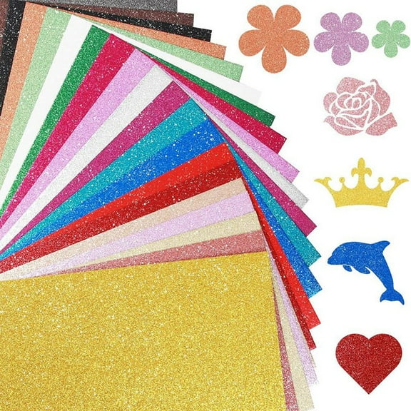 40 Sheets 20 Colors Glitter Cardstock, 250GSM A5 Glitter Paper No-Shed Thick Sparkly Card Stock, Shimmer Cardstock,40 * Glitter Cardstock,Mixed Color