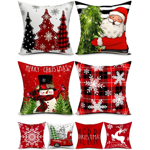 Funda de almohada decorativa TOYPOPOR 45 x 45 cm, juego de 4 unidades, para Navidad