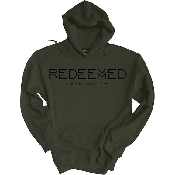 Trenz Shirt Company Redeemed Ephesians 1:7 Hoodie-Military-3XL
