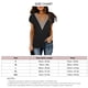 thumbnail image 5 of Blusa de manga corta, cuello en V, manga de pétalo, blusa con ribete de encaje, blusa con manga de pétalo Lograr más, 5 of 5