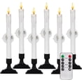 thumbnail image 1 of 6 Pcs Window Candles with Remote Timer Dimmer, Battery Operated Candlesticks with Holders and Suctions, White LED Christmas Candle for Window Xmas Holiday Decor, 1 of 6