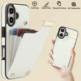 thumbnail image 7 of Feishell for iPhone 16 Plus Back Wallet Case with Back Accordion Folding Card Holder,Shockproof Premium PU Leather Button RFID Blocking Card Slots Anti-Scratch Phone Case,White, 7 of 7