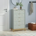 thumbnail image 7 of HLR Tall Storage 6-Drawer Modern Chest of Drawers with Gold Trim, Green, 7 of 7