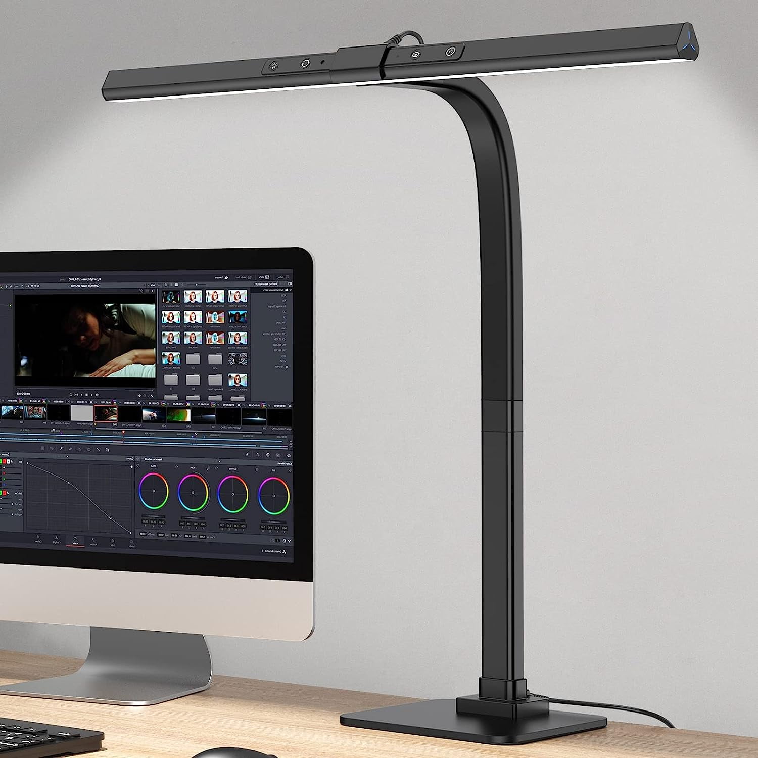 LED Desk Lamp 12W Bright Architect Desk Lamps for Home Office Dimmable Tall Table Lamp with Base