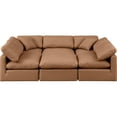thumbnail image 3 of Meridian Furniture Indulge Vegan Leather U-Shaped Modular Sectional in Orange, 3 of 9