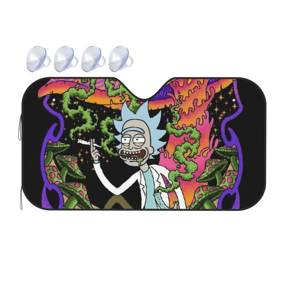 Rick And Morty Car Sun Shade Windshield Sunshade Aluminum Foil Sun Shield For Uv Protection & Heat Blocking Small
