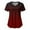 Wine, variant on Quinlirra Womens Tops Women's Fashion Short Sleeve V-Neck Tops Working Uniform Printing Pocket Blouse Tops