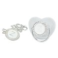 thumbnail image 1 of Silicone Baby Pacifier Silver A-Z Letters Safe BPA Free One Piece Seamless Pacifier with Lid for Infant 6-18 Months, 1 of 7