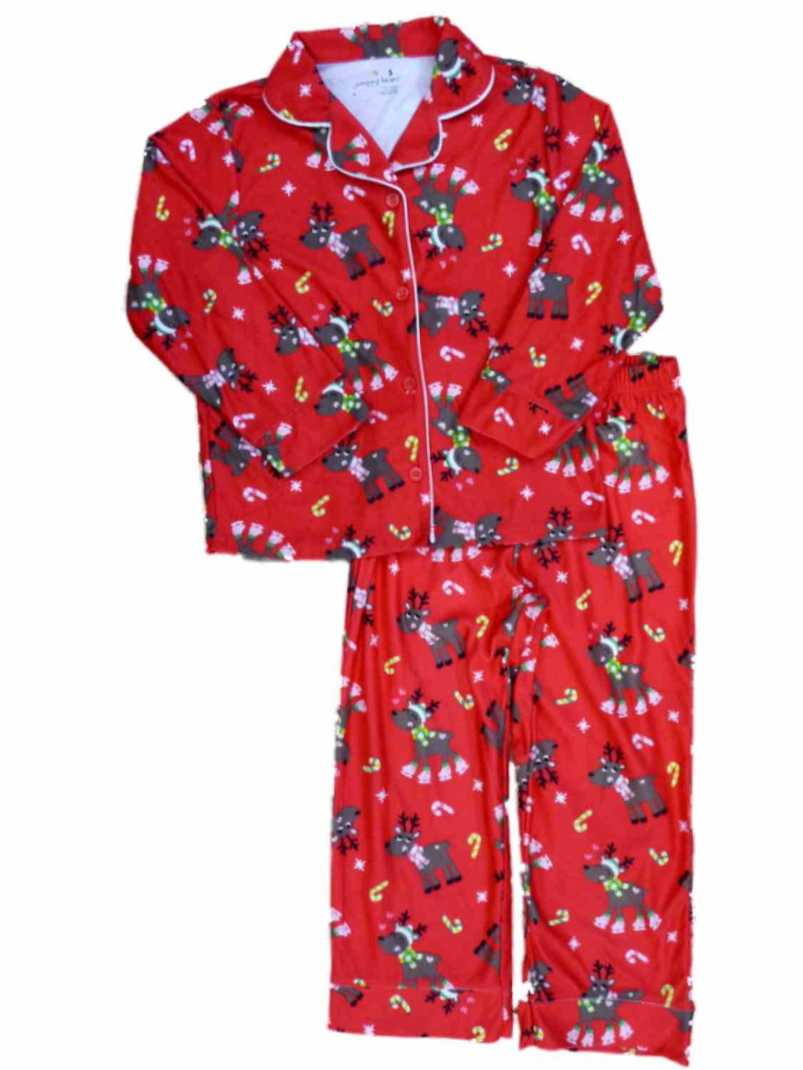 Jumping Beans Jumping Beans Girls Red Reindeer Christmas Pajamas