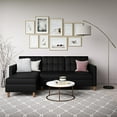 thumbnail image 5 of DHP Hartford Storage Reversible Sectional Futon with Chaise, Black Faux Leather, 5 of 9