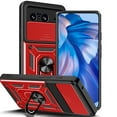 thumbnail image 2 of SOATUTO For Google Pixel 8 5G/Pixel 8 Pro Case Built-in Card Holder & Kickstand & Slide Camera Cover Fit Magnetic Car Mount Holder Case For Google Pixel 8/Google Pixel 8 Pro - Pixel 8,Red, 2 of 8