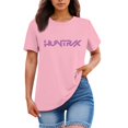 thumbnail image 4 of Pop cazadora para niña Demo-n Hunters Round-Neck Printed Anime Trio Poster T Shirt （Pink）, 4 of 4