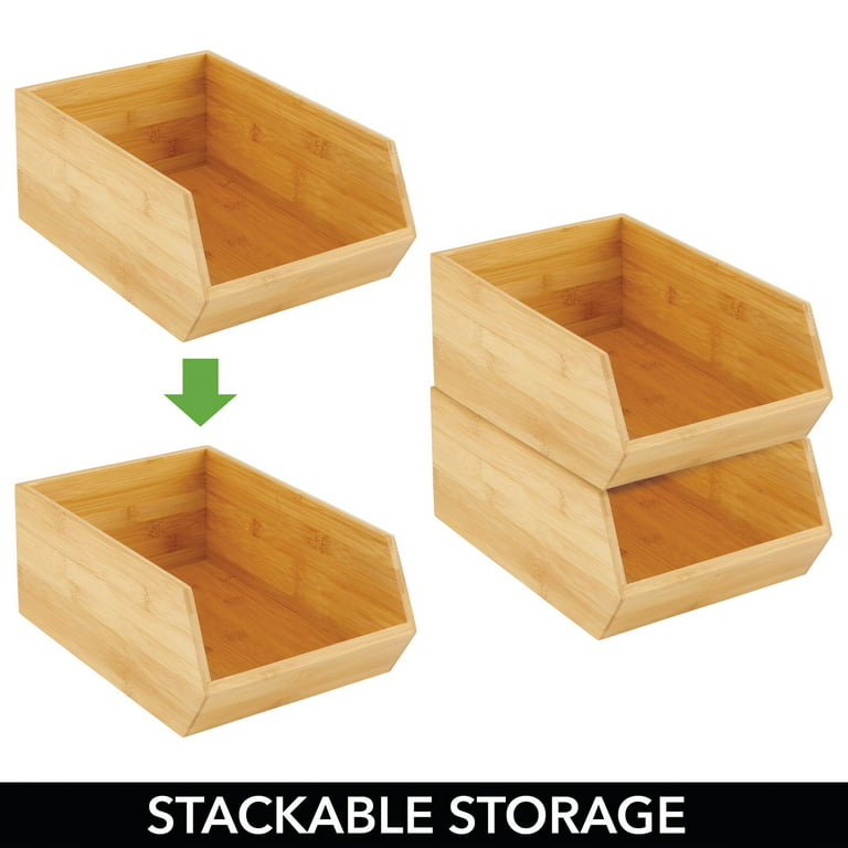 Stackable Bamboo Storage Bins