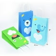 thumbnail image 4 of Blue Mix Color Kraft Paper Bags with DIY Fun Creative Adorable Animal Stickers: 10 Pack. Great for Gifts, Lunch, Party Favors, Goodies, Activities, Tchotchkes & Treats, 4 of 6