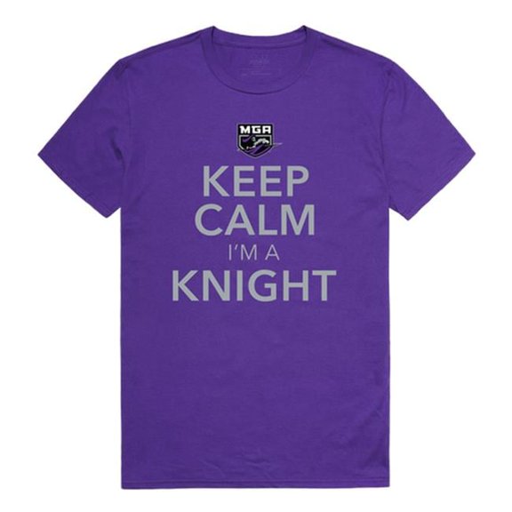 W Republic 523-420-328-02 Middle Georgia State University Men Keep Calm T-Shirt, Purple - Medium
