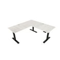 thumbnail image 2 of EFFYDESK Executive L-Shaped Height Adjustable Home Office Computer Standing Desk with Cable Management Tray (71"×71") Oak White on Black Frame, 2 of 5