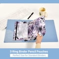 thumbnail image 6 of 2 Pack Flip Folders with Clear PVC Window Binder Pouches 3-Ring Binder Organizer for Office & Home Light Purple and Black Floral, 6 of 6