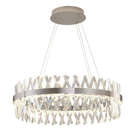 

Chrome Dimmable LED Chandelier With Clear Crystals