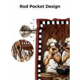 thumbnail image 7 of Curtain Valance for Windows,Fun Chef Food Kitchen Cooking Kitchen Valances Rod Pocket Short Curtains,Black White Checked Window Treatment Panel for Bedroom Bathroom 42"x12", 7 of 7