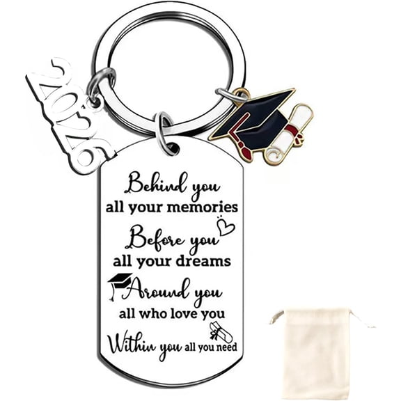 Graduation Gifts for Her/Him Class of 2026 Graduation Keychain with Inspirational Quote Personalized Gift for Student