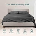thumbnail image 2 of Pure 1000 Thread Count PIMA Cotton- Sateen Weave 4-Piece California King(72"X84") Dark Gray Single Ply Yarns, Sateen Weave, Fits Mattress 16"inch Deep Pocket, 2 of 3