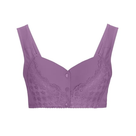 Yuzhih Women s Snap Front Closure Bra 2025 Fashion Solid Everyday Bralettes No Underwire Push up Bras
