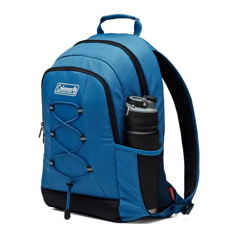 Coleman CHILLER 28 cans Insulated Soft Backpack Cooler Blue and Black