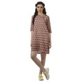 thumbnail image 2 of Moomaya Robes Courtes d'Été pour Femmes Imprimées Coupe Droite en Georgette Mousse Robe Évasée, 2 of 4