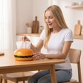 thumbnail image 5 of Hamburger Tissue Box Cover, Creative Fast Food Shaped Decorative Napkin Dispenser Holder for Desktop, Living Room and Office Home Decor, Novelty Gift Idea, Yellow, 5 of 6