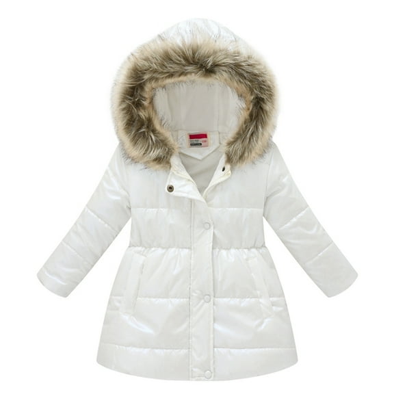 GYRATEDREAM Girl's Winter Coat Jacket Hooded Kids Toddler Parka Outwear Warm Cotton Puffer Hooded Jacket 4-10T