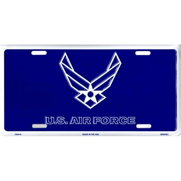 Plaque d'Immatriculation en Métal avec Logo de l'Armée de l'Air Américaine