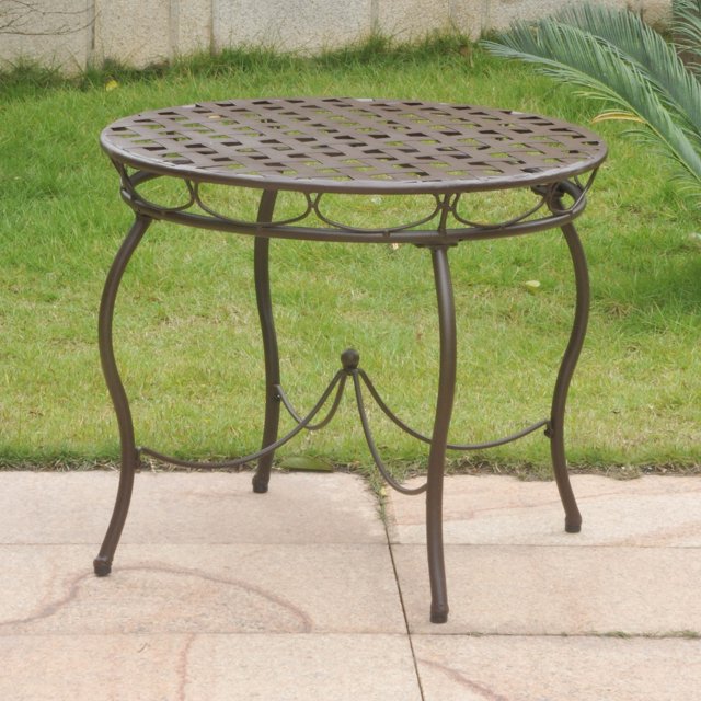 Mesa de bistró Nailhead Iron - Marrón rústico International Caravan 3554-TBL-RT-BN