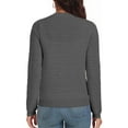 thumbnail image 5 of Aiyino Women's Long Sleeve Knit Cardigan Sweater Basic Crew Neck Button Down Knitwear Coat Top,Grey L, 5 of 7